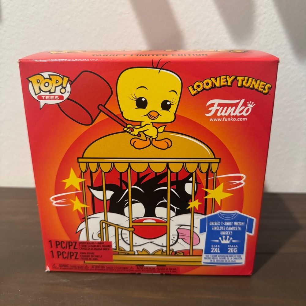 Funko Looney Tunes Pop&Tee Empty Box Sylvester Tweety Target Limited Red 2XL